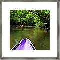 Purple Canoe On The Eyre River Framed Print