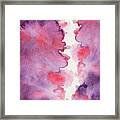 Purple Clouds Abstract Watercolor Framed Print