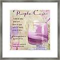 Purple Cow Mixed Cocktail Recipe Sign Framed Print