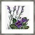 Purple Flowers Illustration Framed Print