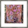 Purple Flowers In Vase Framed Print