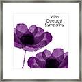 Purple Flowers Sympathy Card- Art By Linda Woods Framed Print