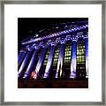 Purple New York Stock Exchange At Night - Impressions Of Manhattan Framed Print