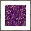 Purple Oval Panel With Gold Rings Abstract Framed Print