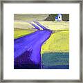 Purple Road Abstract Landscape Painting Framed Print