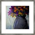 Purple Vase And Flowers Framed Print