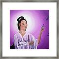 Quan Yin With Three Dragonflies Framed Print