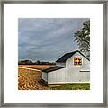 Quilt Barn And Field Framed Print