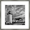 Race Point Lighthouse Sunset Bw Framed Print