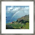 Rainbow At Kalalau Valley Framed Print