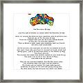 Rainbow Bridge Poem With Colorful Paw Print By Sharon Cummings Framed Print