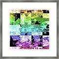 Rainbow Checker Skull Splatter Framed Print