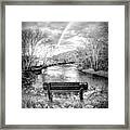 Rainbow Dreams In Painterly Black And White Framed Print