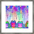 Rainbow Of Painted Frogs Framed Print