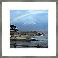 Rainbow Over Lovers Point Pacific Grove 2015 Framed Print