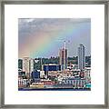 Rainbow Over Seattle Framed Print