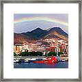 Rainbow Over Tenerife Panoramic Framed Print