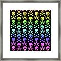 Rainbow Skull And Crossbones Framed Print