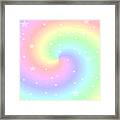 Rainbow Swirl With Stars Framed Print