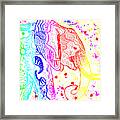 Rainbow Zentangle Elephant Framed Print