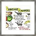 Recipe Sausage And Peppers Framed Print