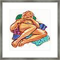 Reclining On Cushions Framed Print