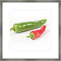 Red And Green Jalapeno Chillie Peppers Framed Print