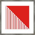 Red and White Triangles Framed Print