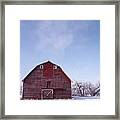 Red Barn Winter Framed Print