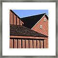 Red Barns And Blue Sky With Digital Effects Framed Print