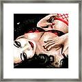 Red Blooded Angel In The Darkness Framed Print