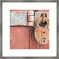 Red Door And Old Lock Framed Print