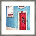 Red Door In Lisbon Framed Print