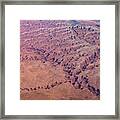 Red Earth - Flying Over Meandering Canyons Rverbeds And Mesas Framed Print