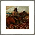 Red Feather Framed Print