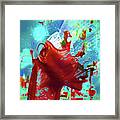Red Head In Explosion Framed Print