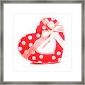 Red Heart-shaped Gift Box Framed Print