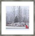 Red In Snow Framed Print