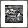 Red Rock Formation In Sedona Arizona In Black And White Framed Print