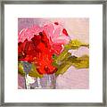 Red Rose Still Life Painting Framed Print