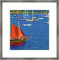 Red Sails At Newport Harbour 2 Framed Print