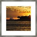 Red Sails At Night Framed Print