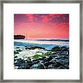 Red Sky Sunrise At Shipwreck Beach Framed Print