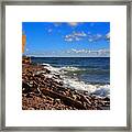 Red Stones And Waves Framed Print