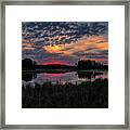 Red Sunset Over Bentley Pond Framed Print