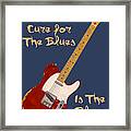 Red Tele Cure For Blues T Shirt Framed Print