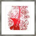 Red Tree In Autumn Framed Print