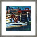 Red Truck On Old Morro Bay Pier Framed Print