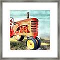 Red Vintage Tractor Framed Print