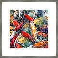 Red White And Gold Framed Print